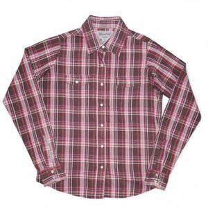 Wrangler Wrancher Pearl Snap L/S Shirt Women's Size S Plaid Cowgirl Western EUC